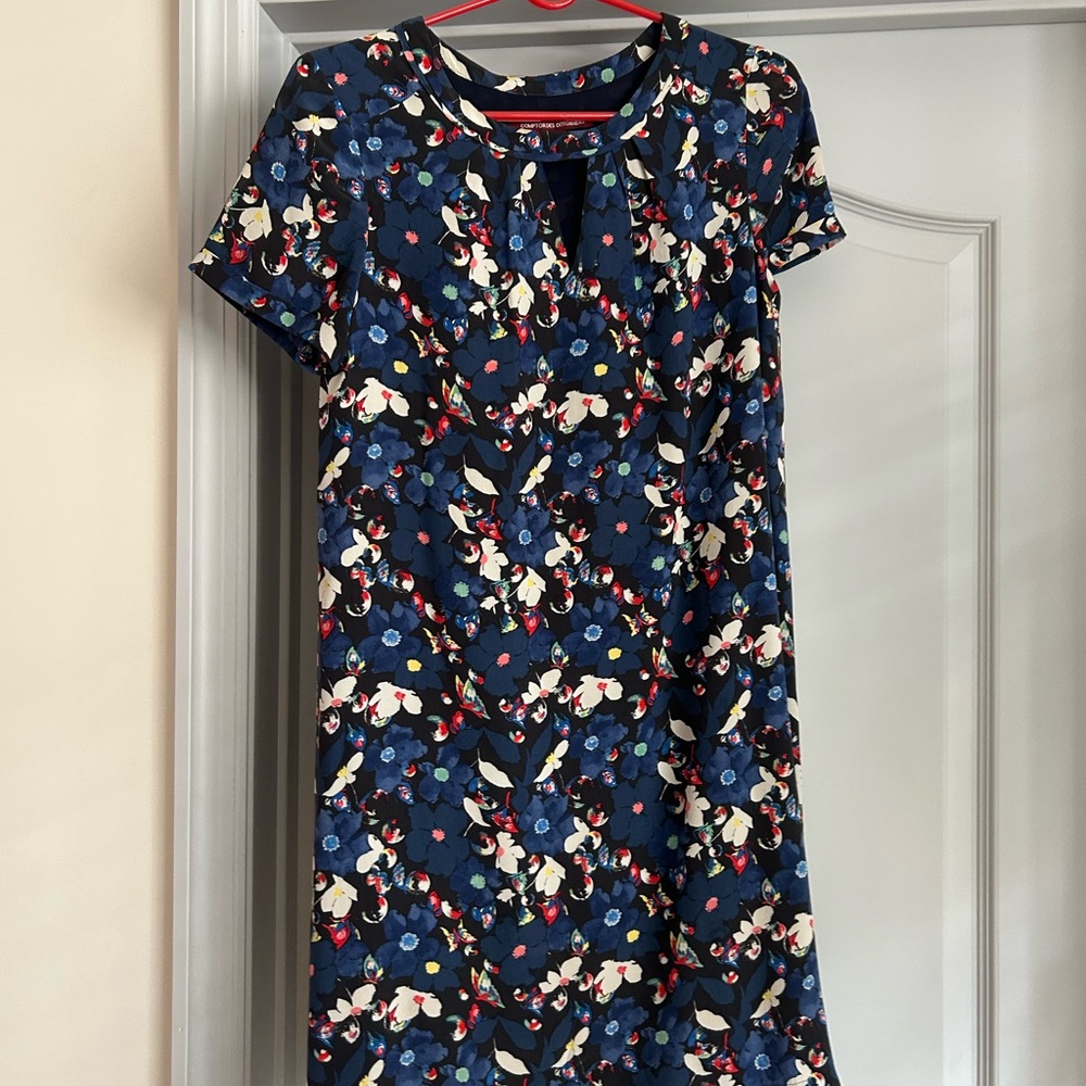 Comptoir Des Cotonniers, Silk Blue Floral Dress